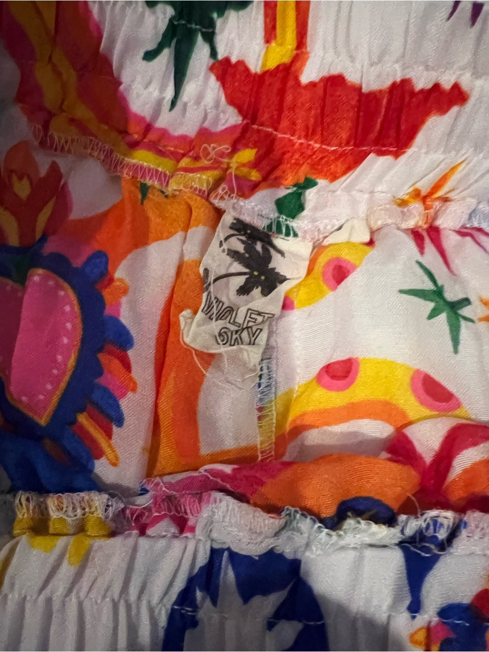 Women's White Rainbow & Floral Print Lounge Pants - Picture 6 of 7